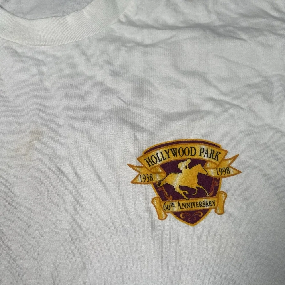 Hollywood Park 1998 VTG T Shirt Men's XL White 60th Anniversary Short Sleeve